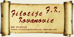 Filotije Kovanović vizit kartica